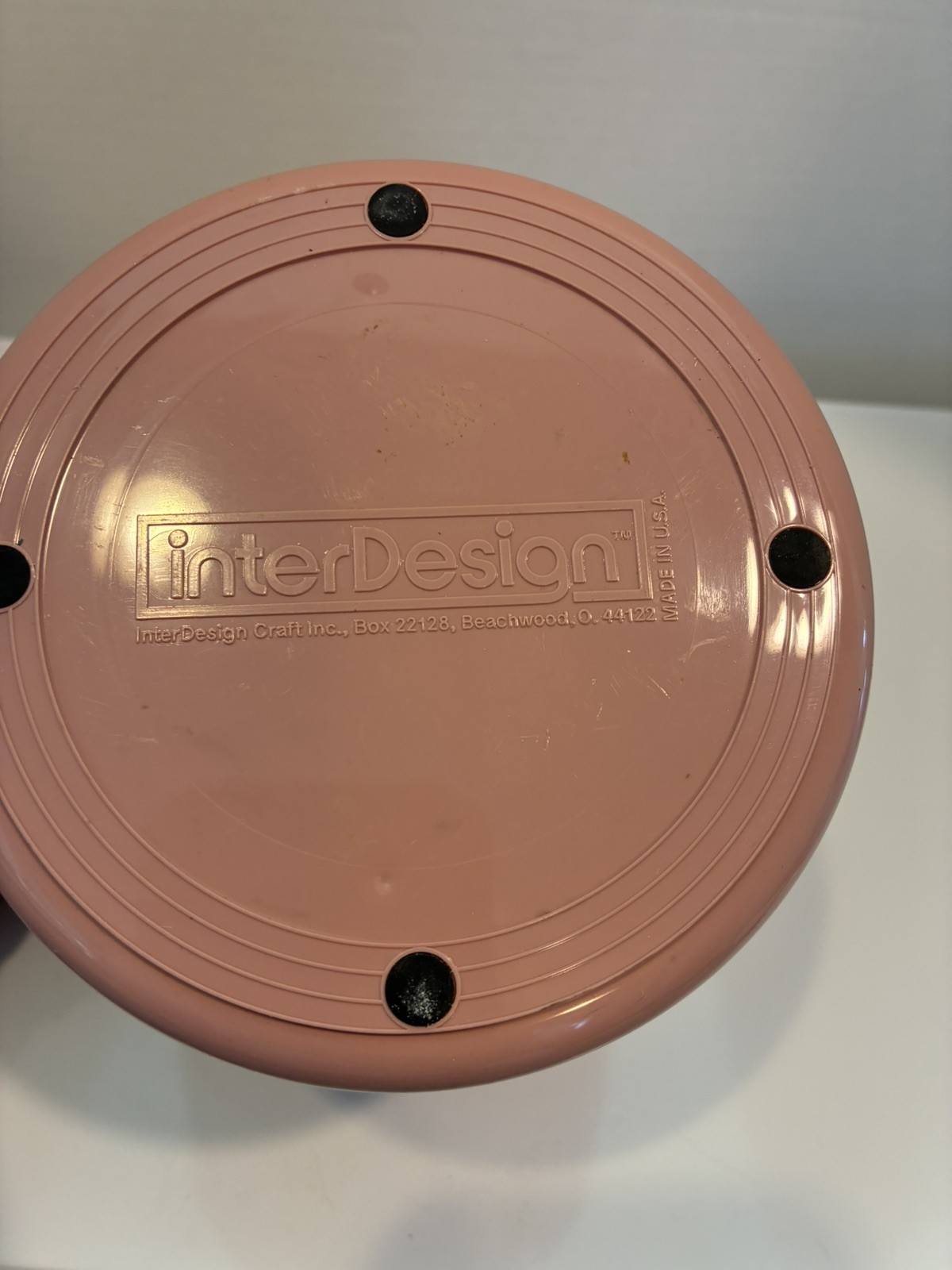 Vintage InterDesign 4 Tier Swivel Desk Organizer Pink Color ( no lid)