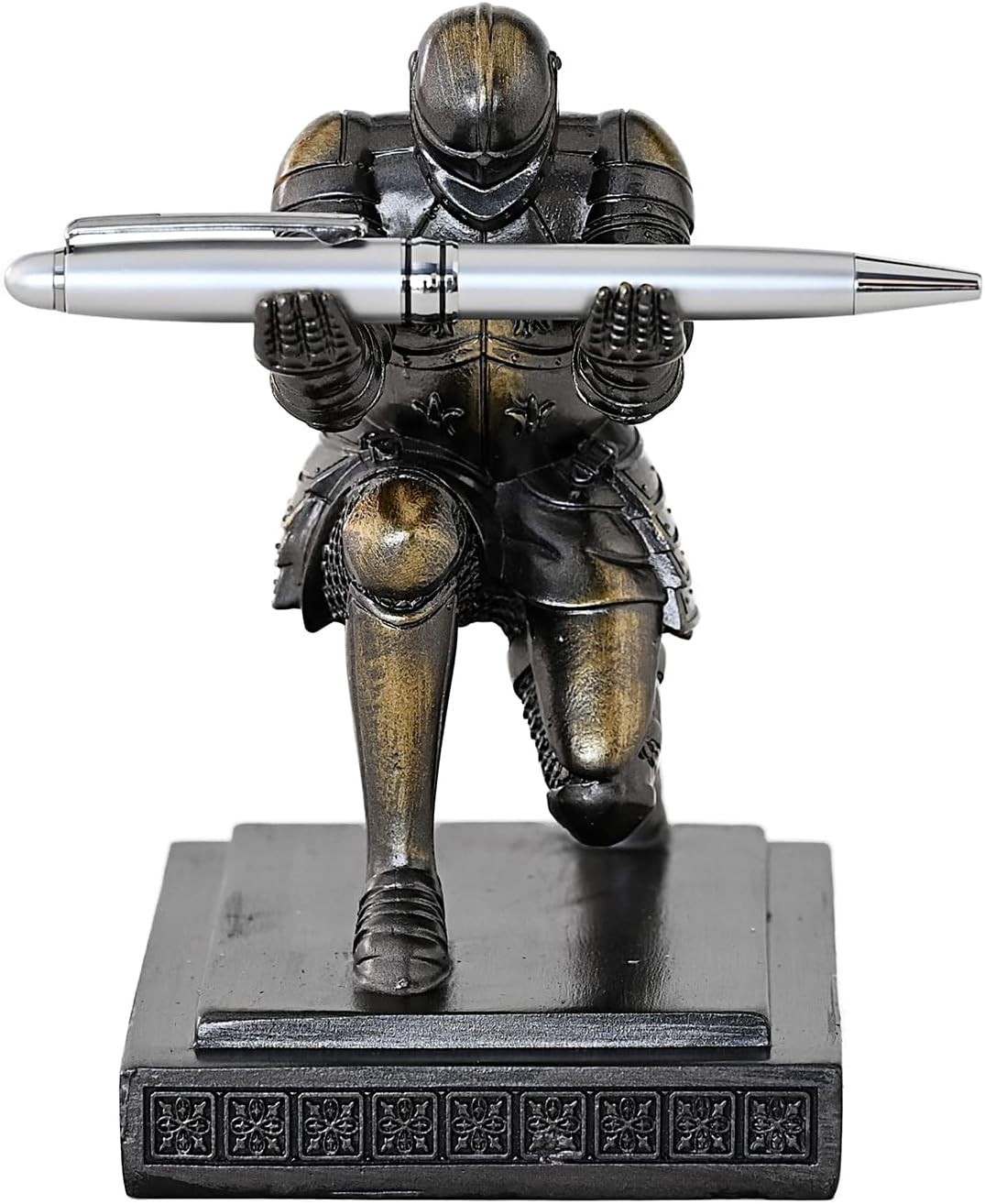 Executive Knight Pen Holder for Desk Organizer, Unique Resin Office Decor