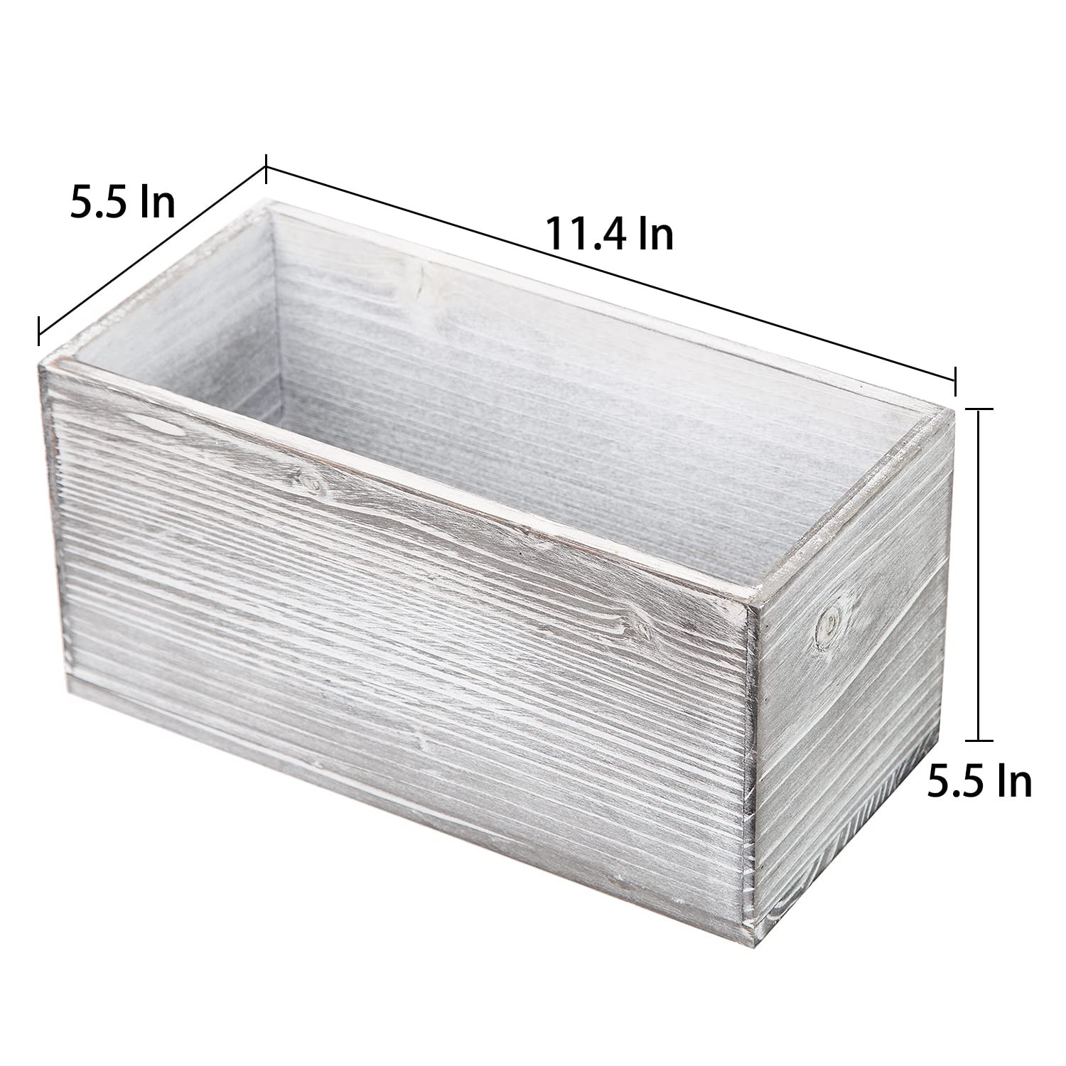 Rustic Gray Wood Mail Box Storage Holder File Organizer Tabletop Basket Desk