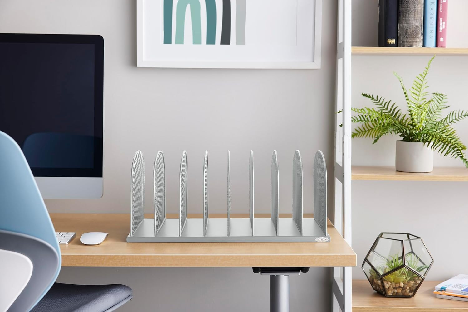 Onyx Desk Organizer with 8 Vertical Sections, File Organizer for Home, Office, C