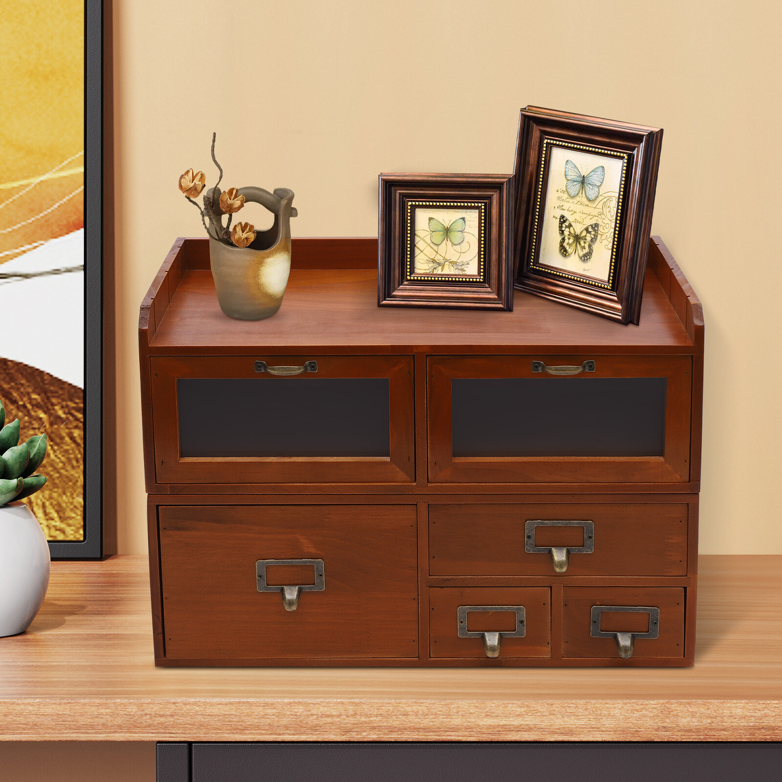 Desktop Organizing Cabinet, Supplies Organizer, Vintage Drawers for DeskUS