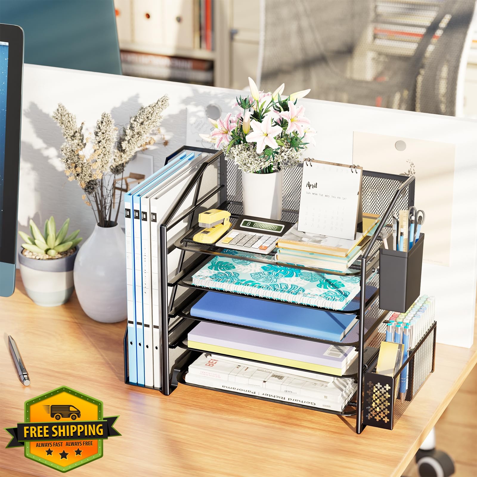 Simple Trending Desk Organizer Black 5 Tier