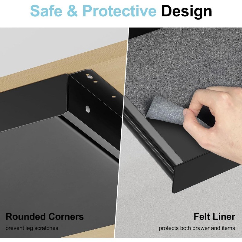 20.1 inch Carbon Steel Slide-Out Under Table Storage Organizer Full Extension