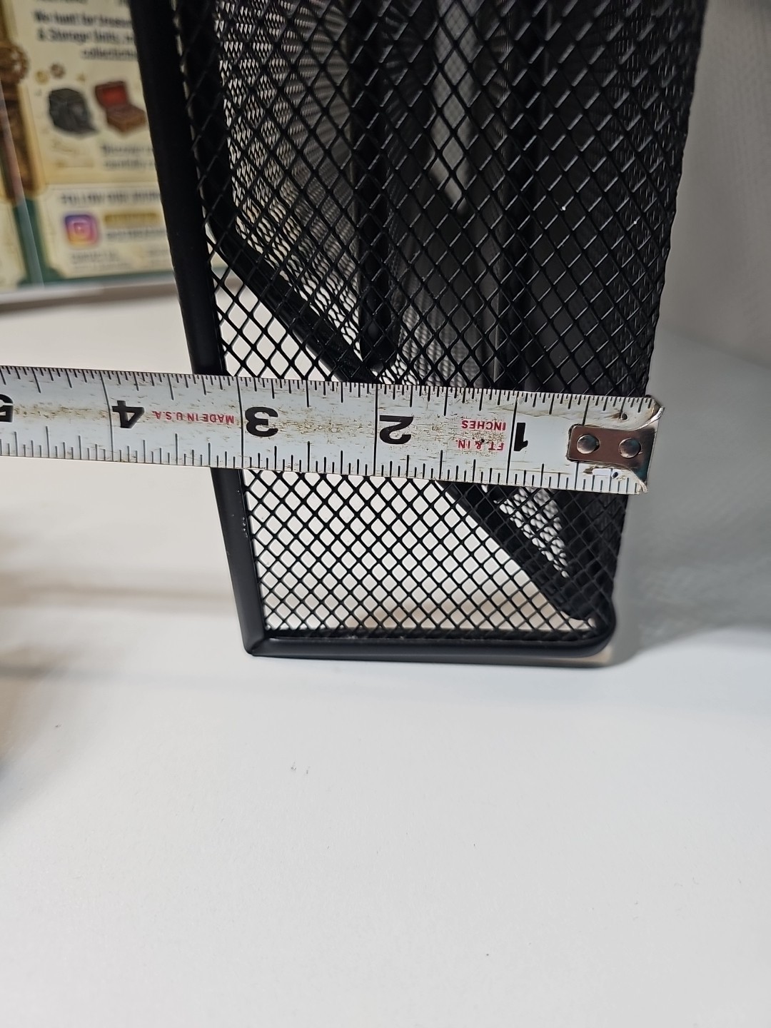 4 Piece Mesh Desk Organizer Set Pen Holder Metal Cup Paper Clip Storage
