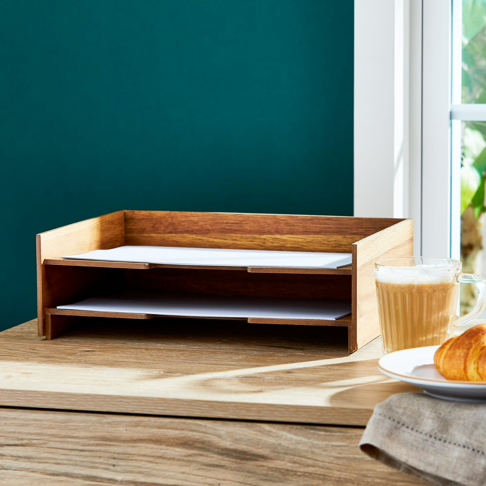Pen+Gear Wooden Paper Tray, 12.6 in x 9.5 in x 4.1 in