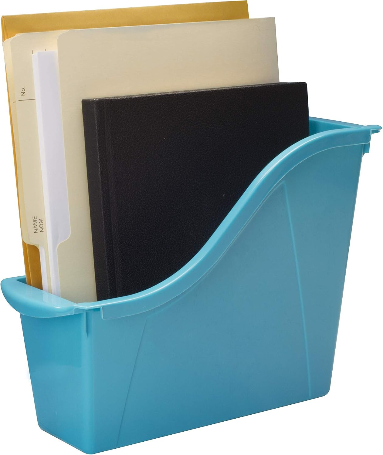 Small Book Bin – Interlocking Plastic Organizer for Home, Office and Classroom,