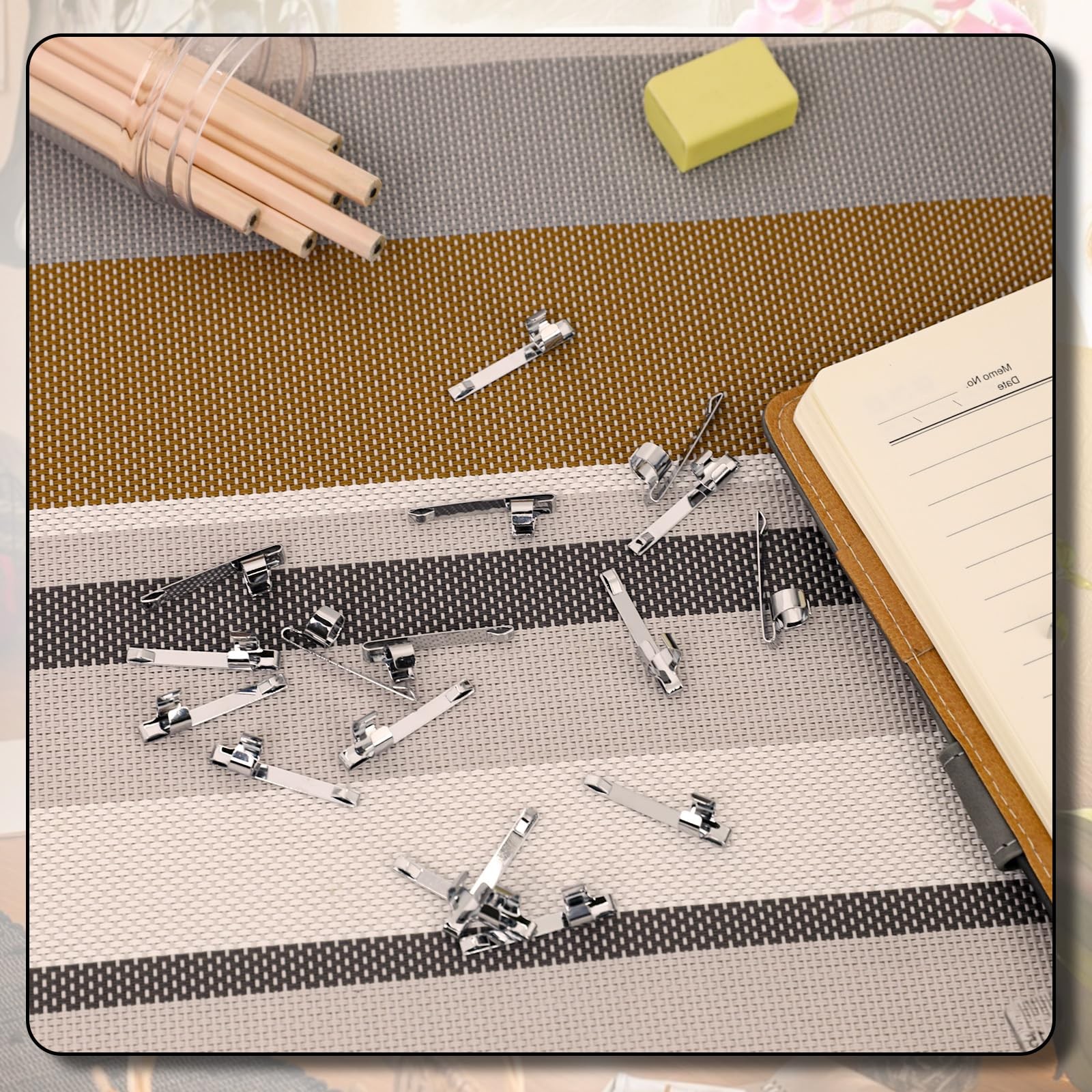 20 Pcs Metal Pencil Clips Slide On Pencil Pocket Pen Clips Snap In Pencil Holder