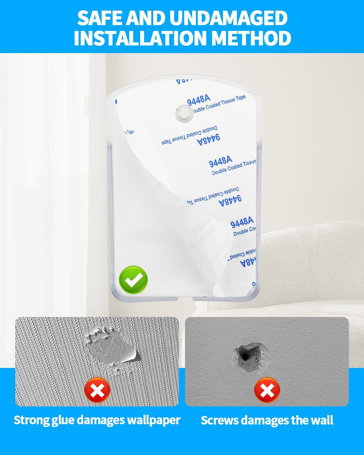 2 PCS Remote Control Holders Wall Mount, Self Adhesive TV Air Conditioner Rem…