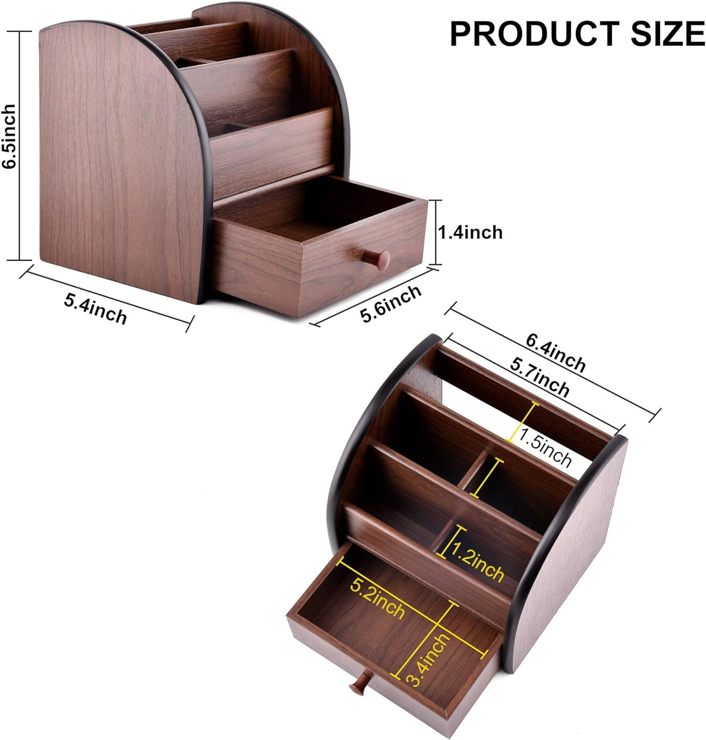 Wooden Desktop Organizer Drawer Multifunctional Office Supply Storage