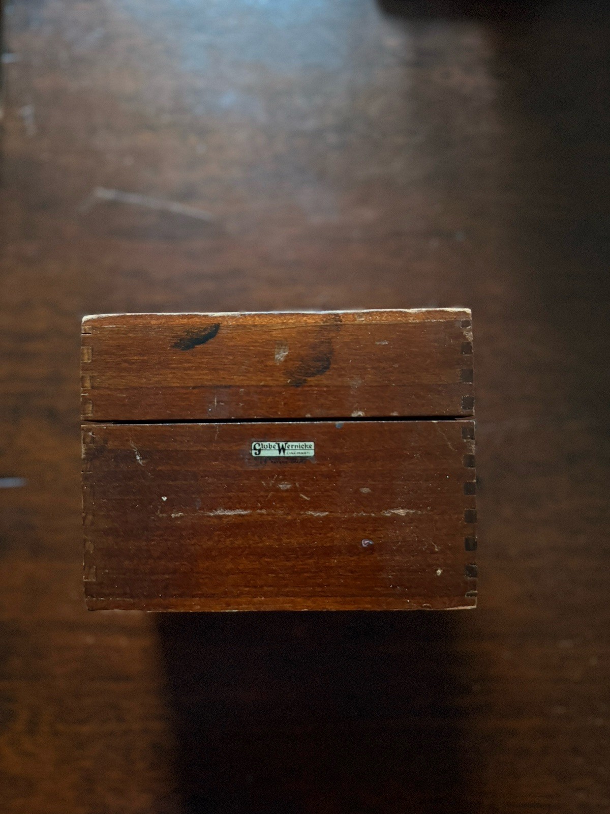 VTG Globe Wernicke Oak File Storage Index Recipe Box No 85-C Junior Dovetail