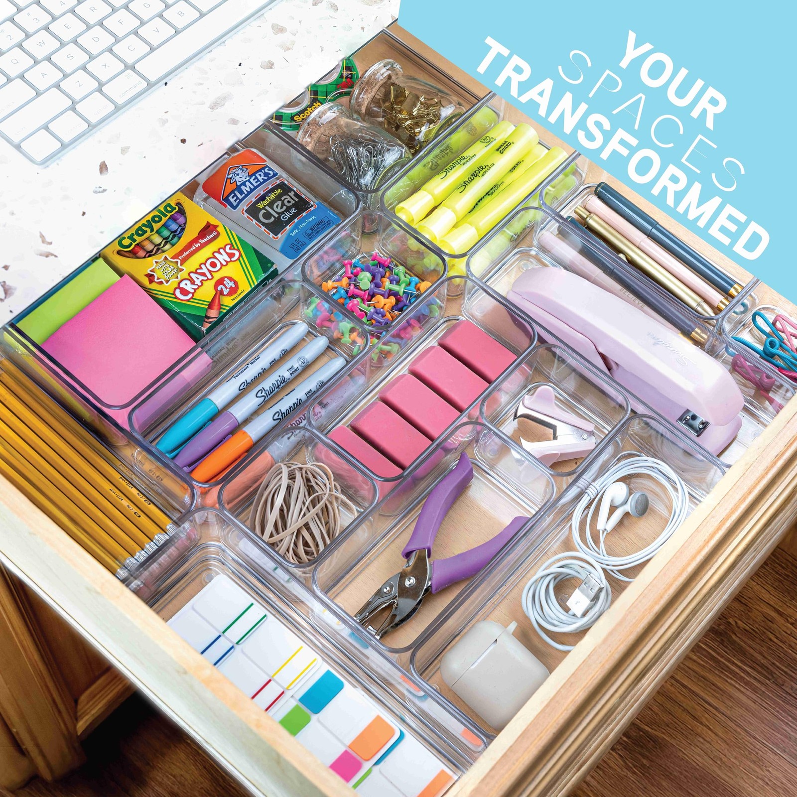 Plastic Clear Acrylic Drawer Organizers. Bathroom, Kitchen, Bedroom, Utensils…