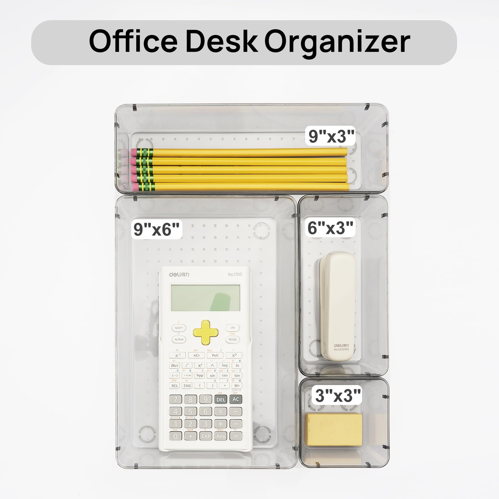 25 PCS Office Desk Drawer Organizer Tray 4Size Plastic Storage Bin Vanity