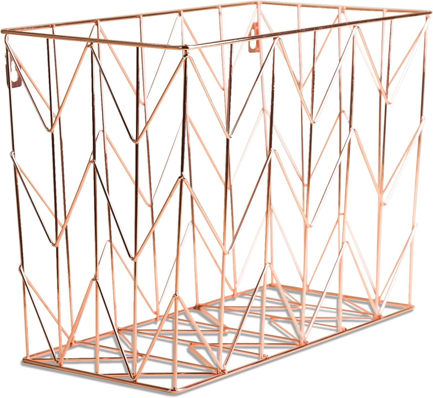 Hanging File Desk Organizer, Rose Gold Wire Metal – 854U02-06