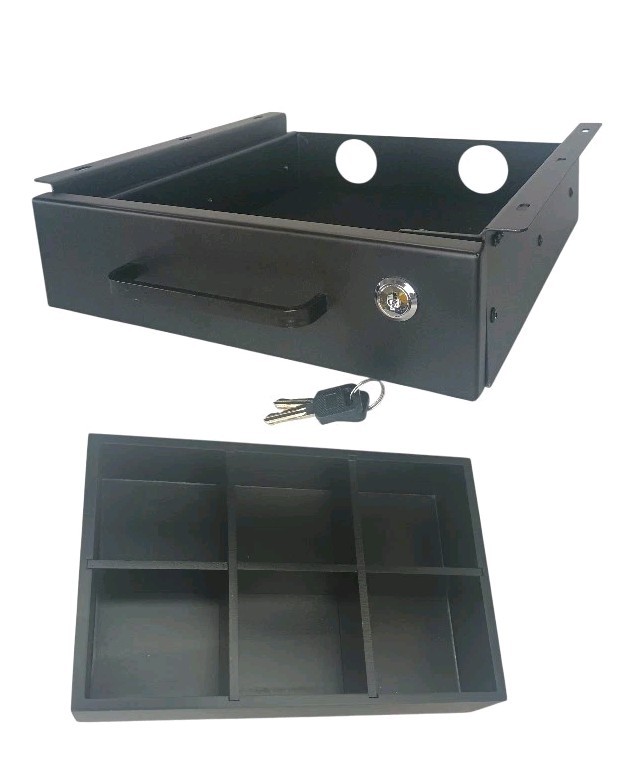 Under Desk Drawer Slide-Out – Lockable Metal Storage Drawer With Organizer Box