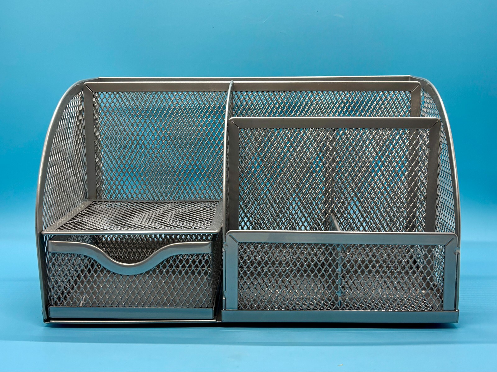 Annova Silver Wire Mesh Desk Organizer 6 Compartments + Drawer – NEW!