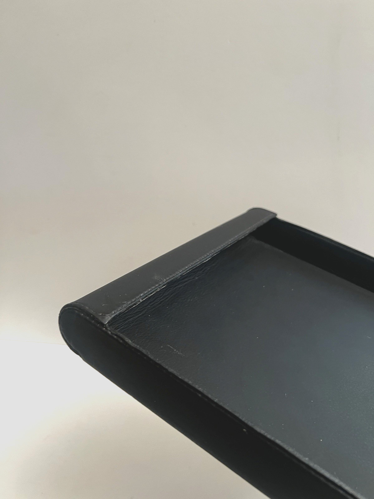 Nienkamper Black Leather Wrapped Letter Desk Office Tray L@@k!