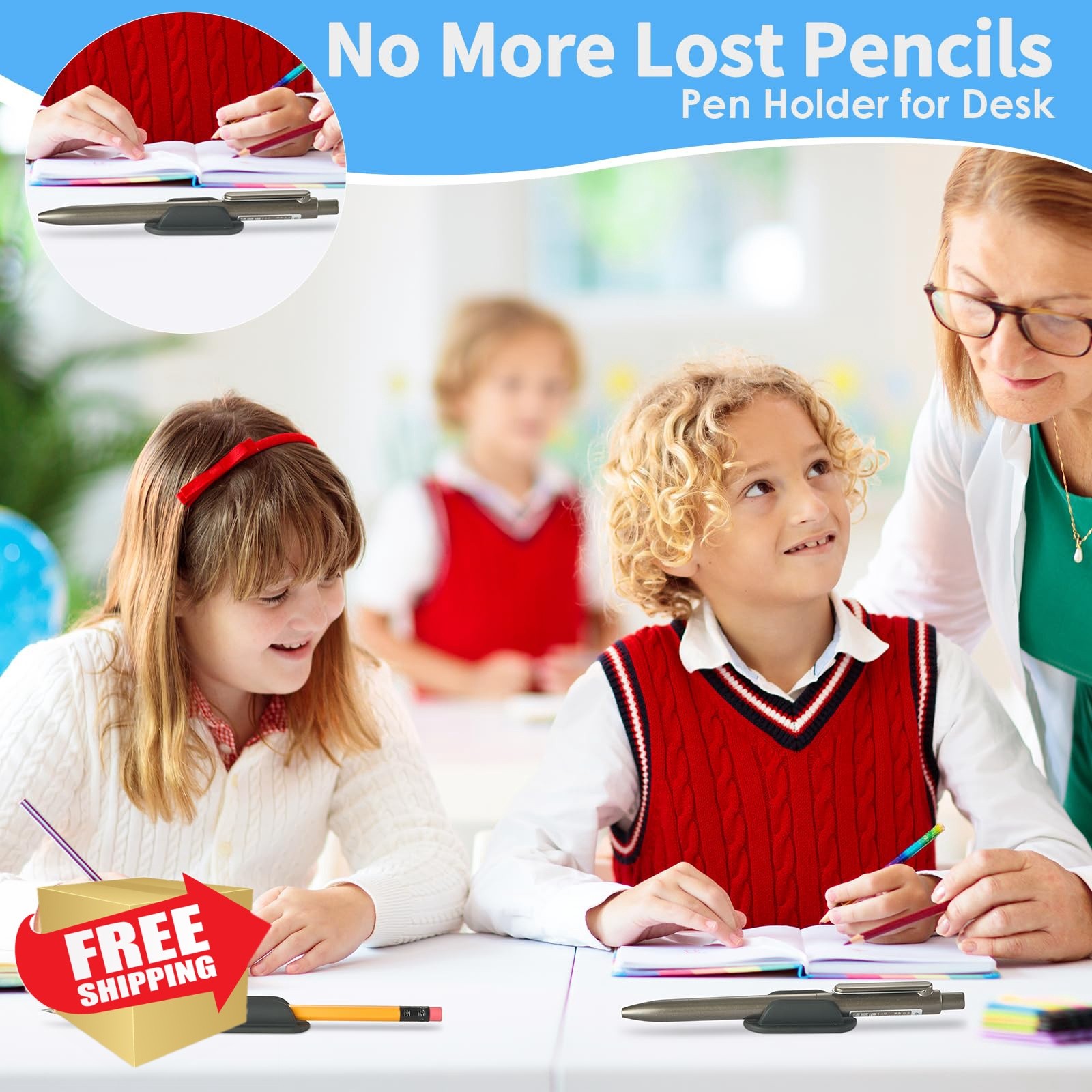 VZZNN Adhesive Pencil Holders Black