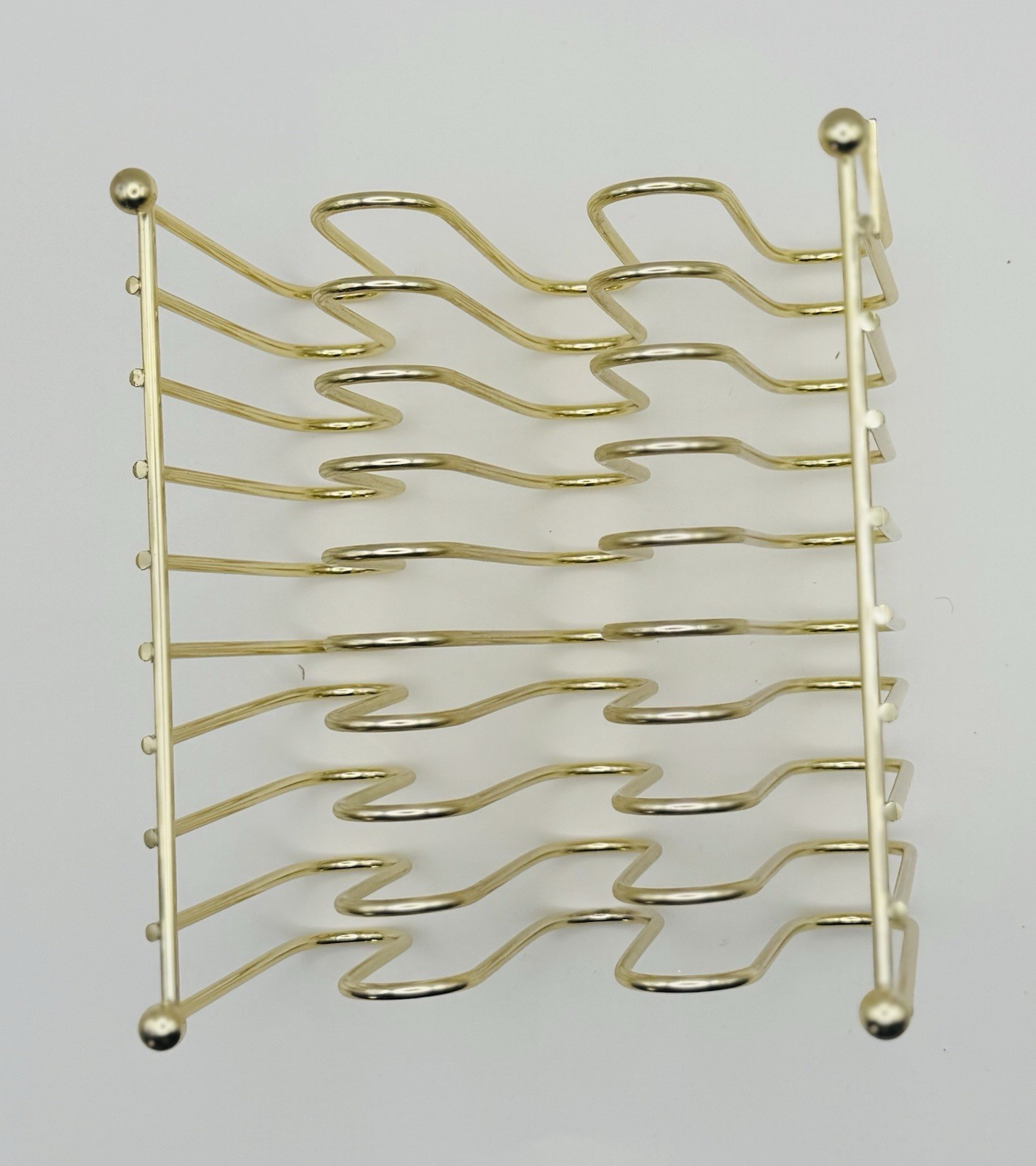 Gold Wire Letter Sorter Desk Organizer Office Mail Paper Holder