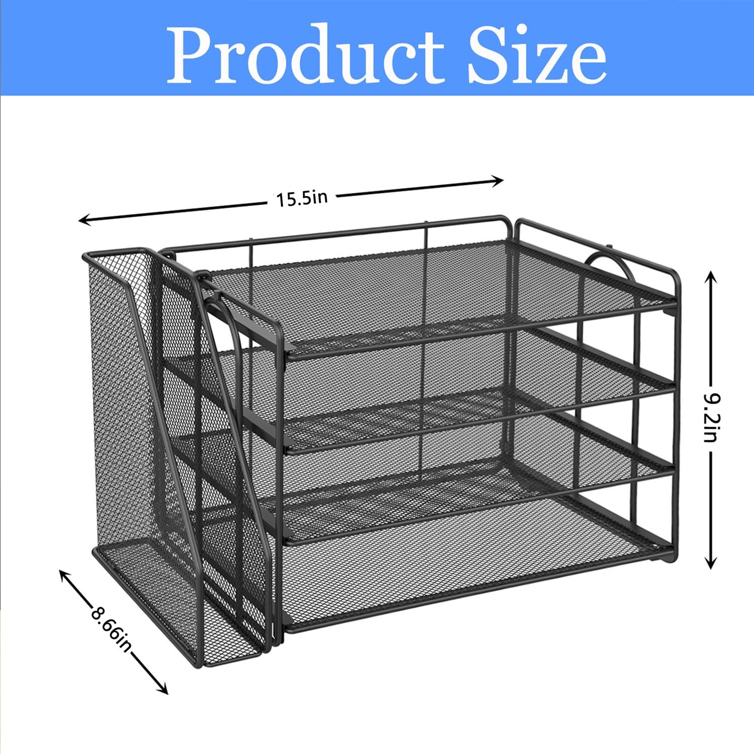 4-Tier Paper Organizer With Magazine Holder, Desk Organizers and Accessories,…