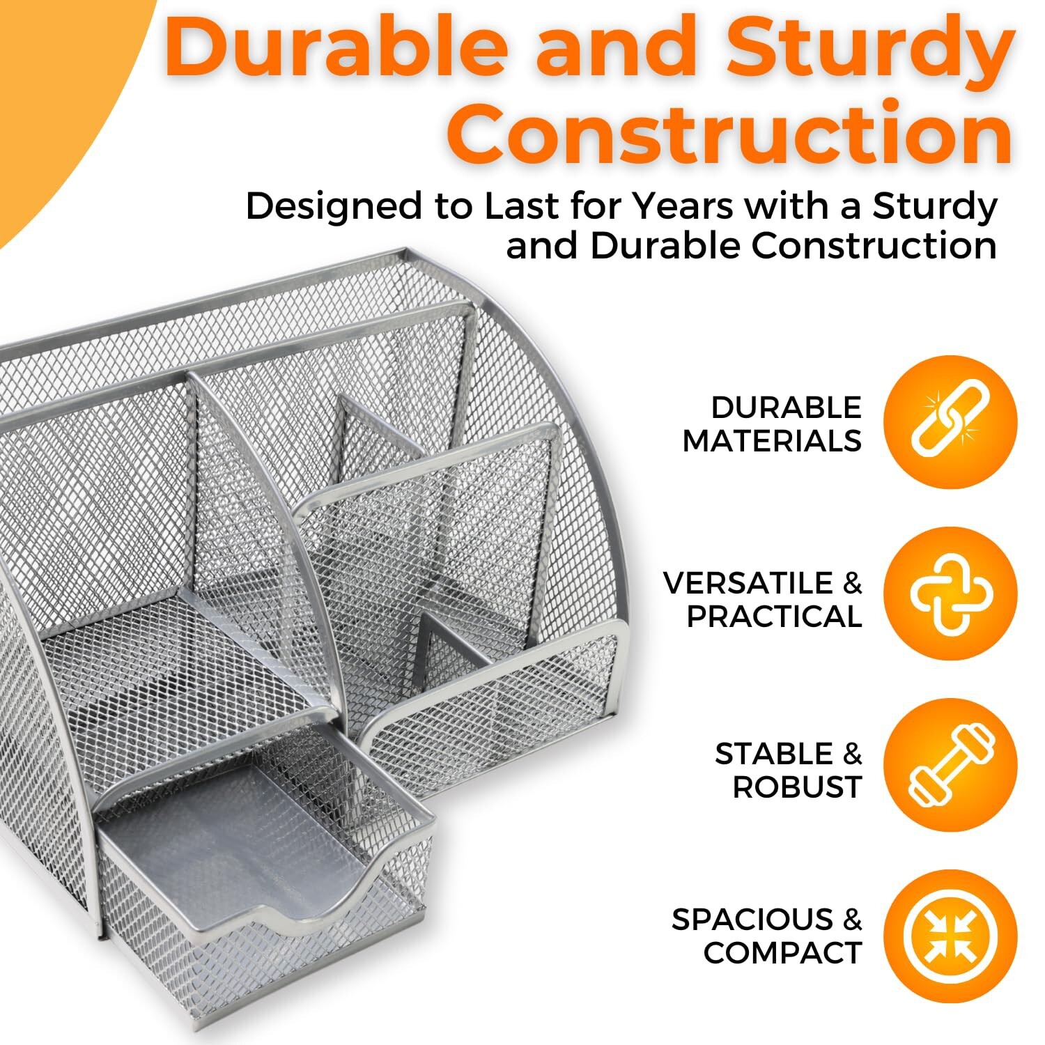 Maypes Mesh Desk Organizer � Office Desk Organizer with Sticky Notes � Desk A…