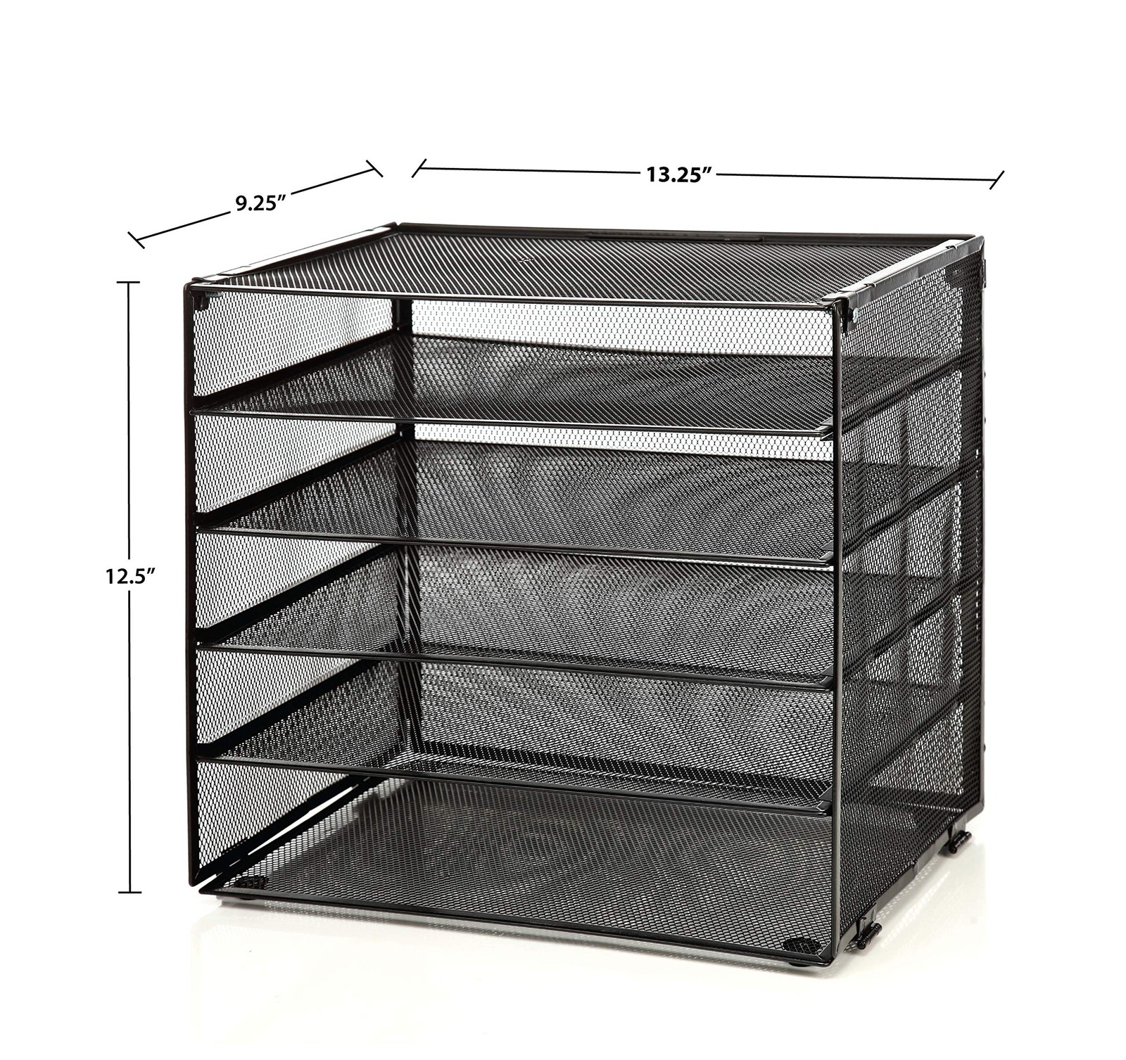 StorageMax Desk File Organizer, Desktop Wire Mesh Sorter with 5 Compartments …