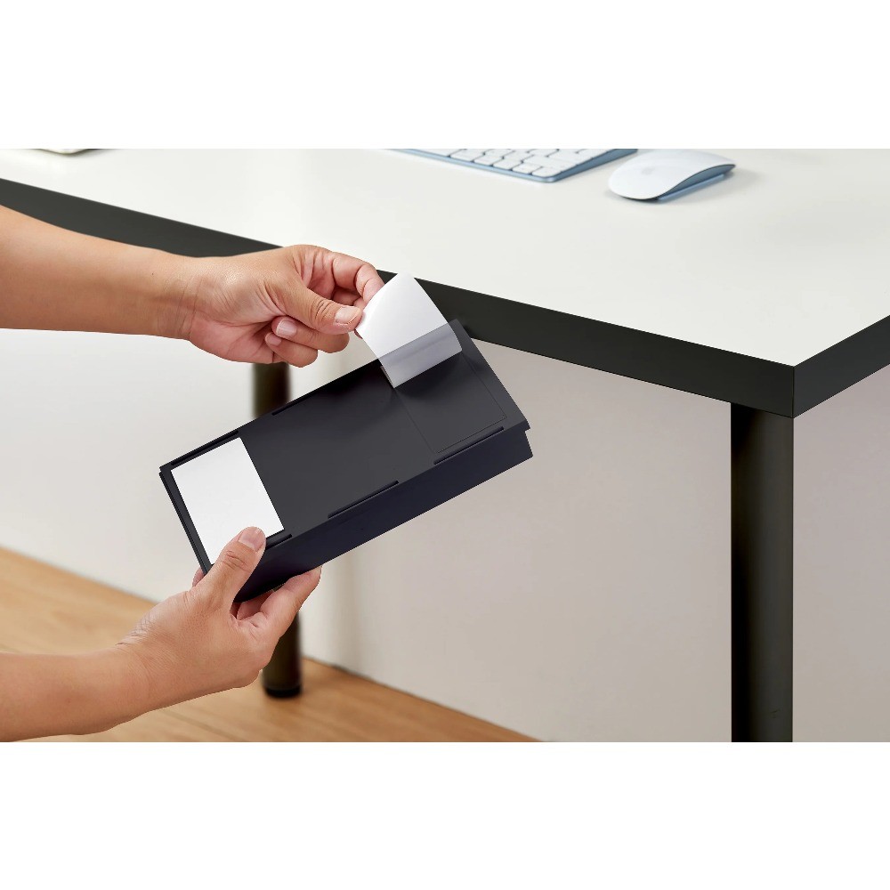 Desk Drawer for Organization, Self-Adhesive Under Desk Storage, Black, Pack of 2