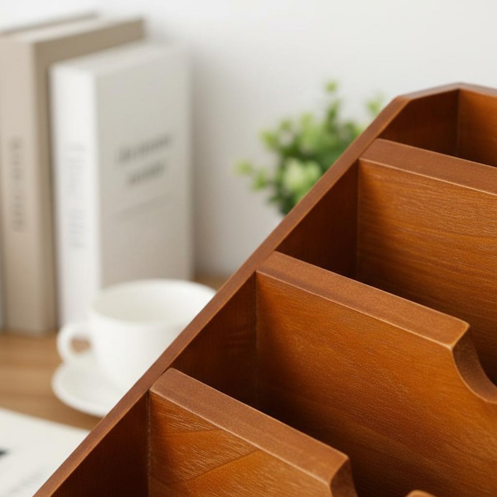 Wooden Desk Organizer Retro & Design Desk Storage Desktop Space Saving