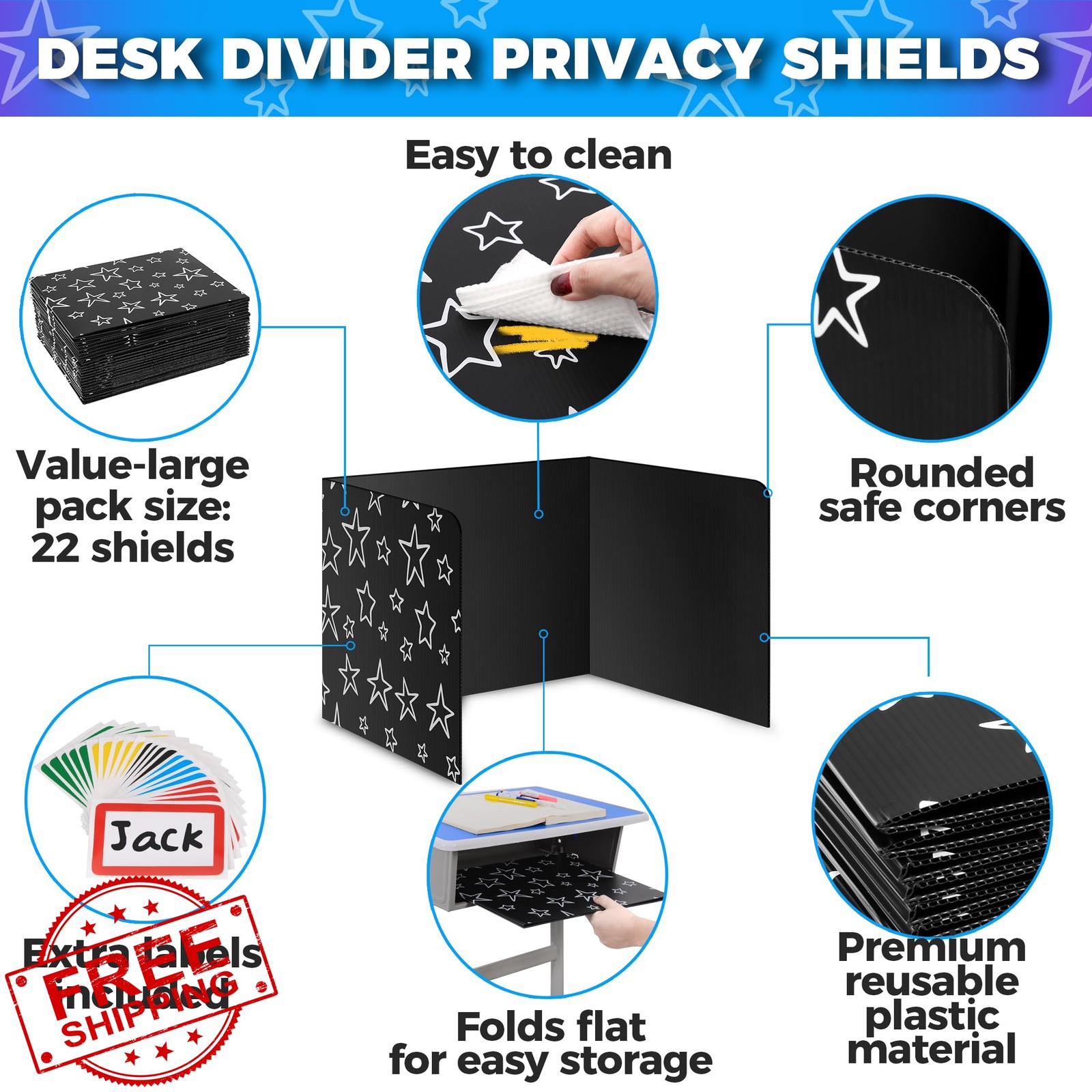 Storage Standard desk dividers 22-pack