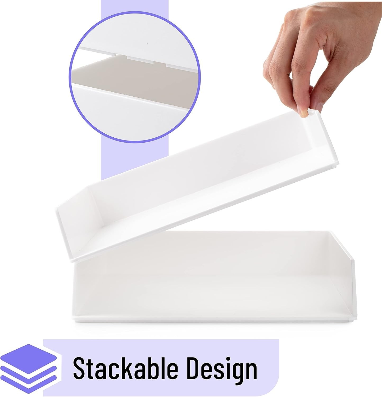 – Letter Tray Desk Organizer Plastic 2 Pack White File Organizer Desk Paper