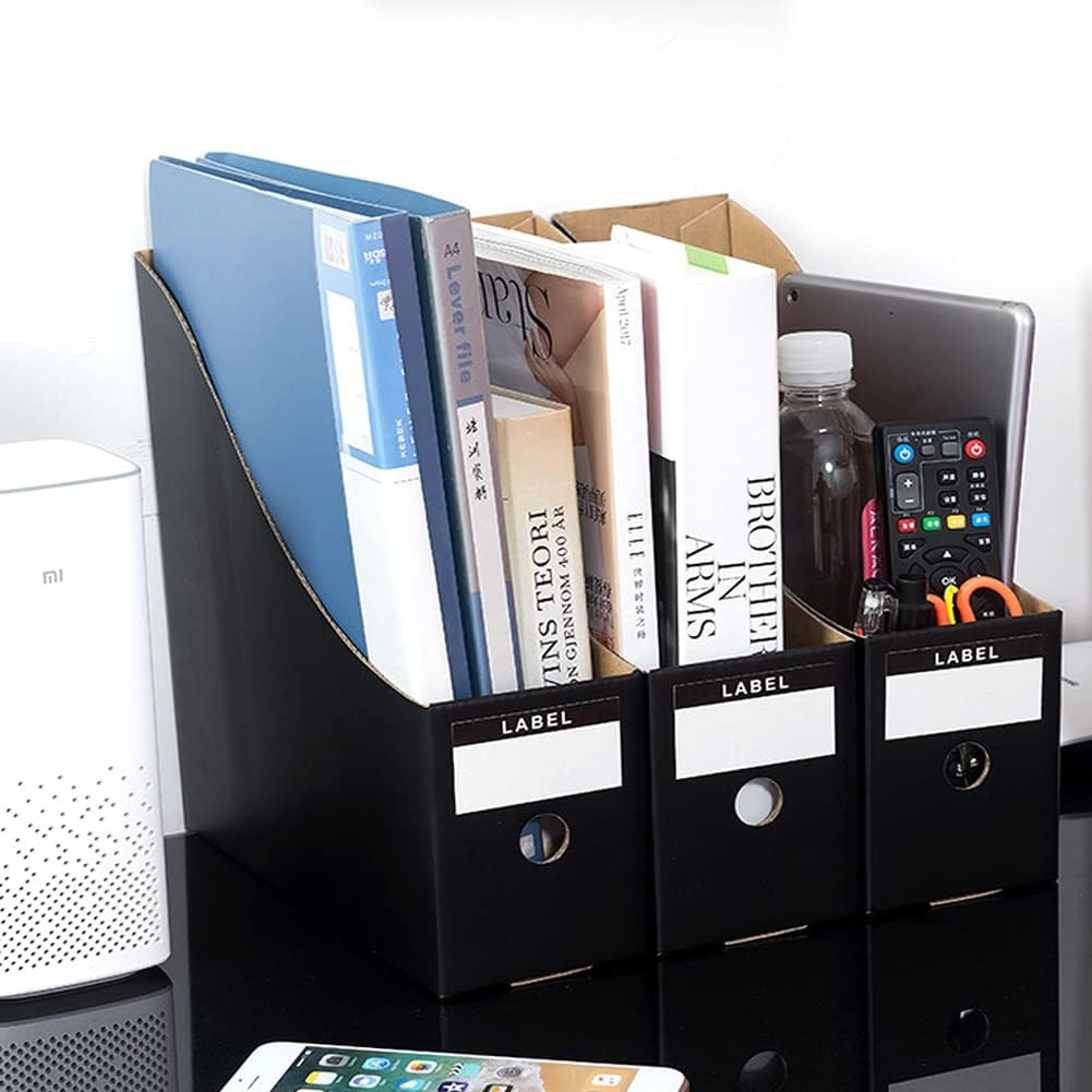 Foldable Desk File Holder Organizer Sturdy Cardboard Magazine Storage Box Docume