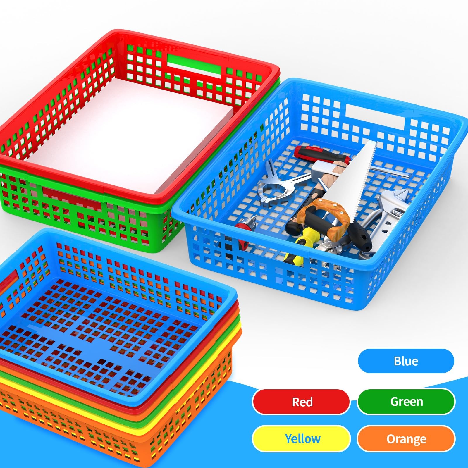 13.5×10 Inch Letter Size A4 Plastic Paper Trays Storage Baskets 10 PCS