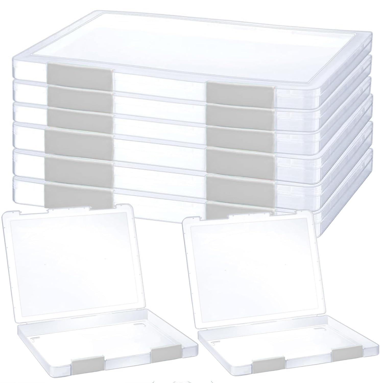LonlyEagle 6 Pcs Clear A4 File Portable 12.5 x 9.45 x 0.94 inches, whie