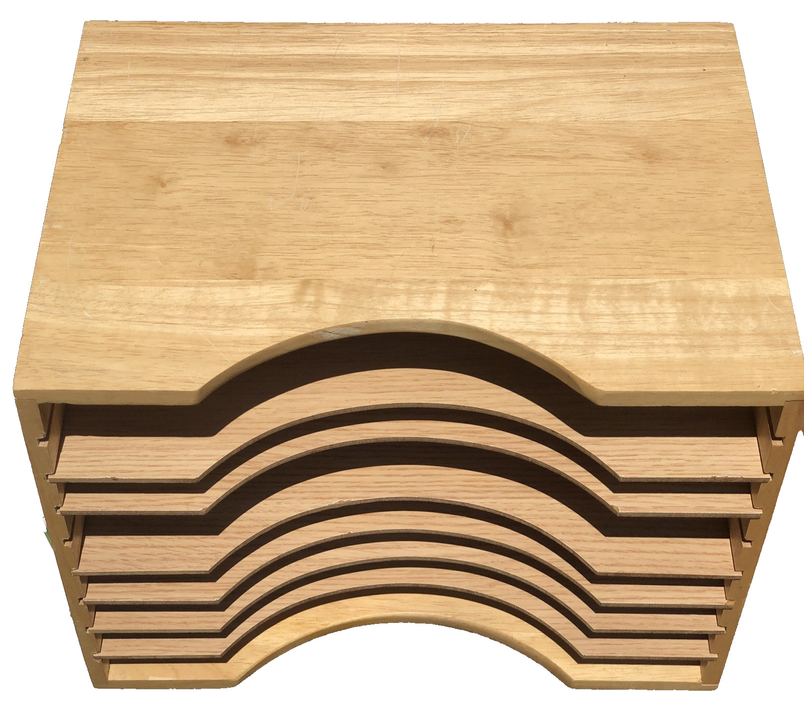 Safco Desktop Sorter Organizer Rectangular Wood Box 12.5x9x9.5 in 7 Compartments