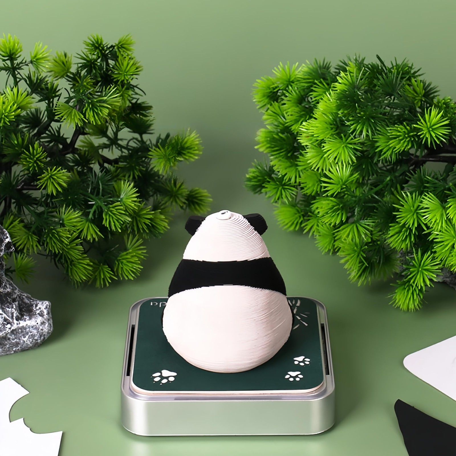3D Calendar 2026 Memo Pad with LED Light | Tear-Away Paper Sculpture Panda