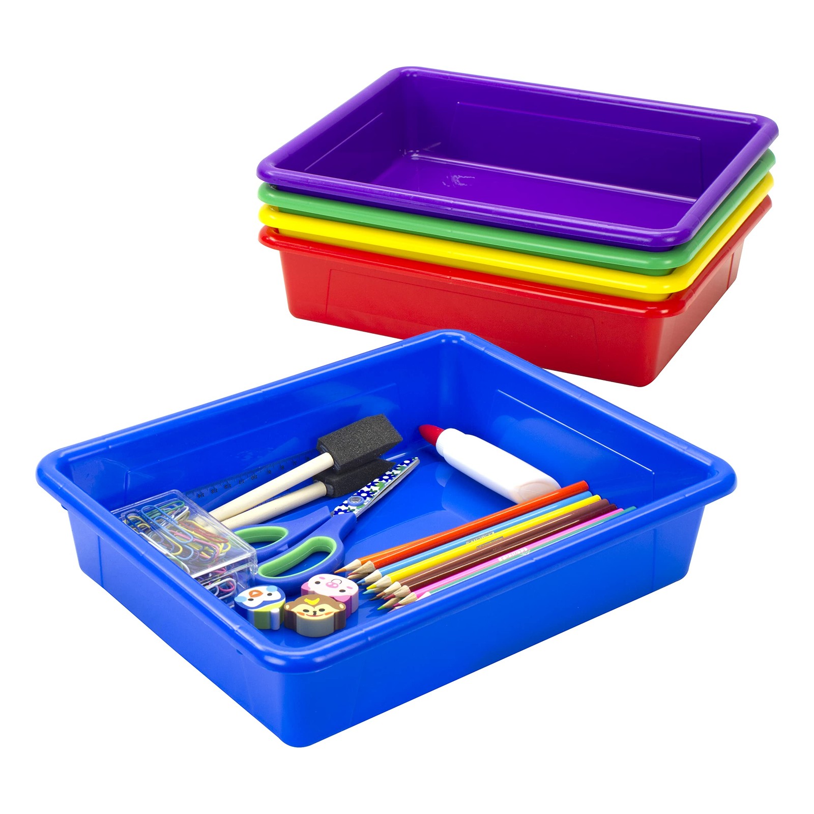 Letter Size Flat Storage Tray – Organizer Bin for Classroom, Office and Home,…