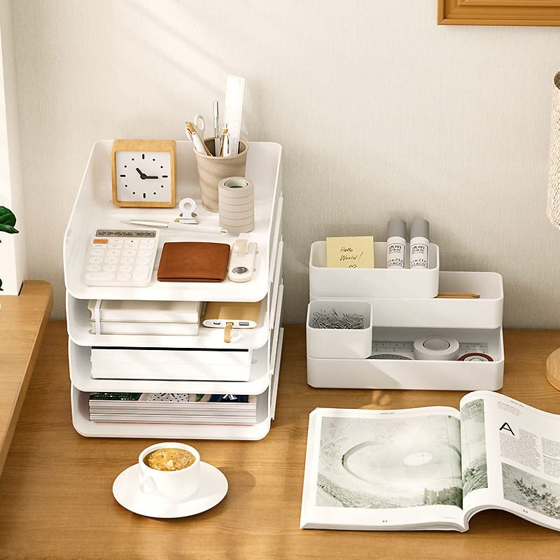 RAUVOLFIA Plastic Drawer Organizers Set, 3-Size Versatile M+L+XL, White