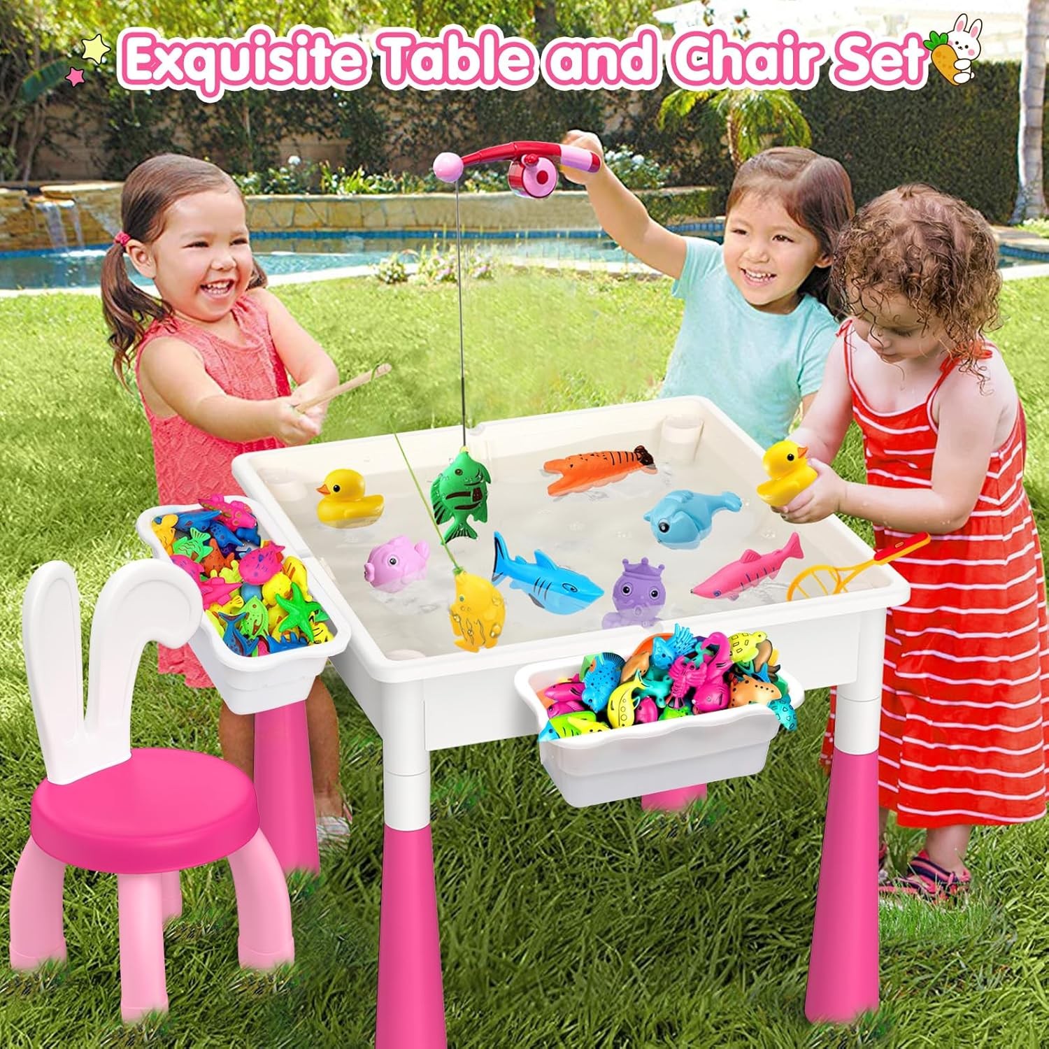 Kids Toddler Table and Chair Set: Water Table Activity Tables with