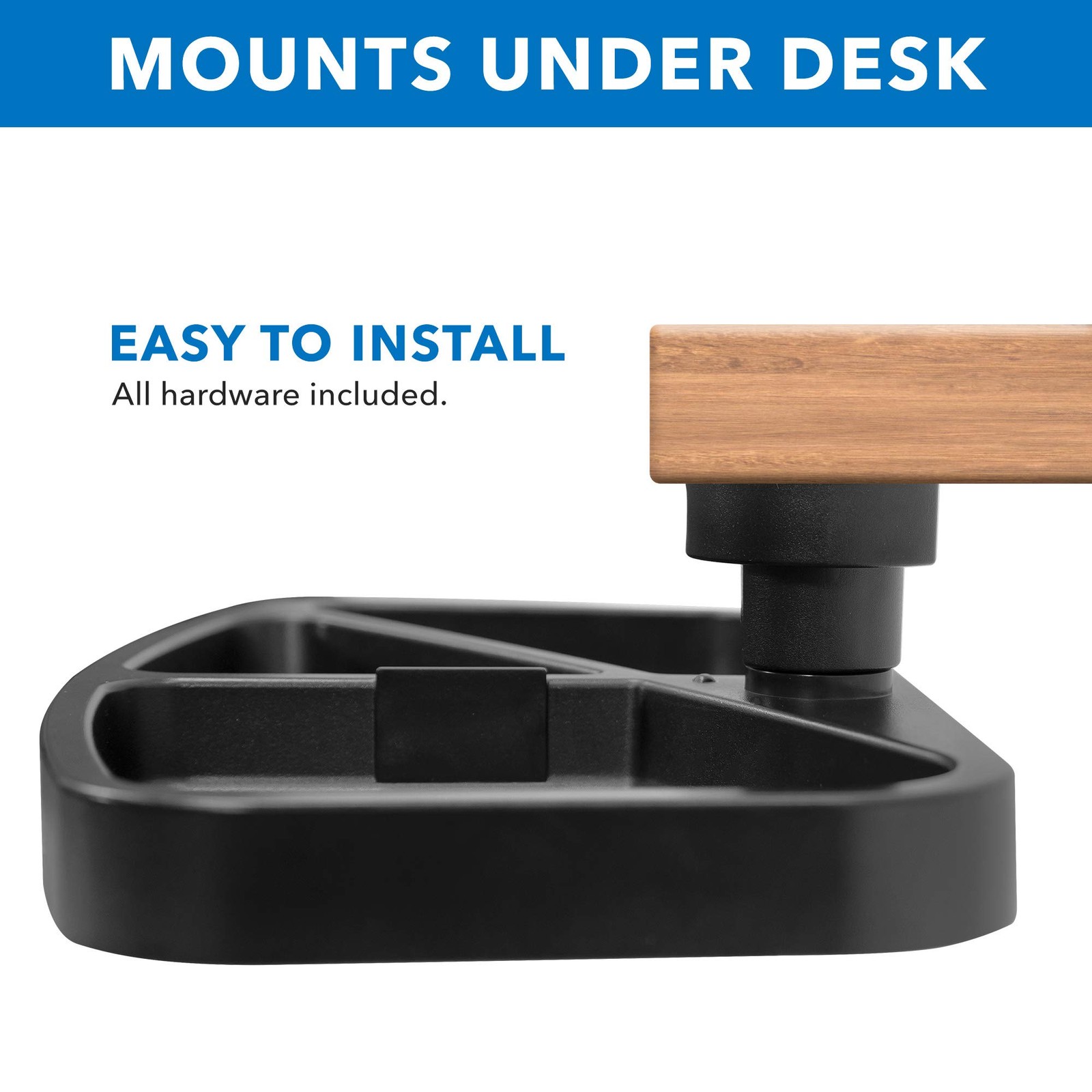 Mount-It! Under Desk Mounted Drawer, Swivel Tray for Paper Black