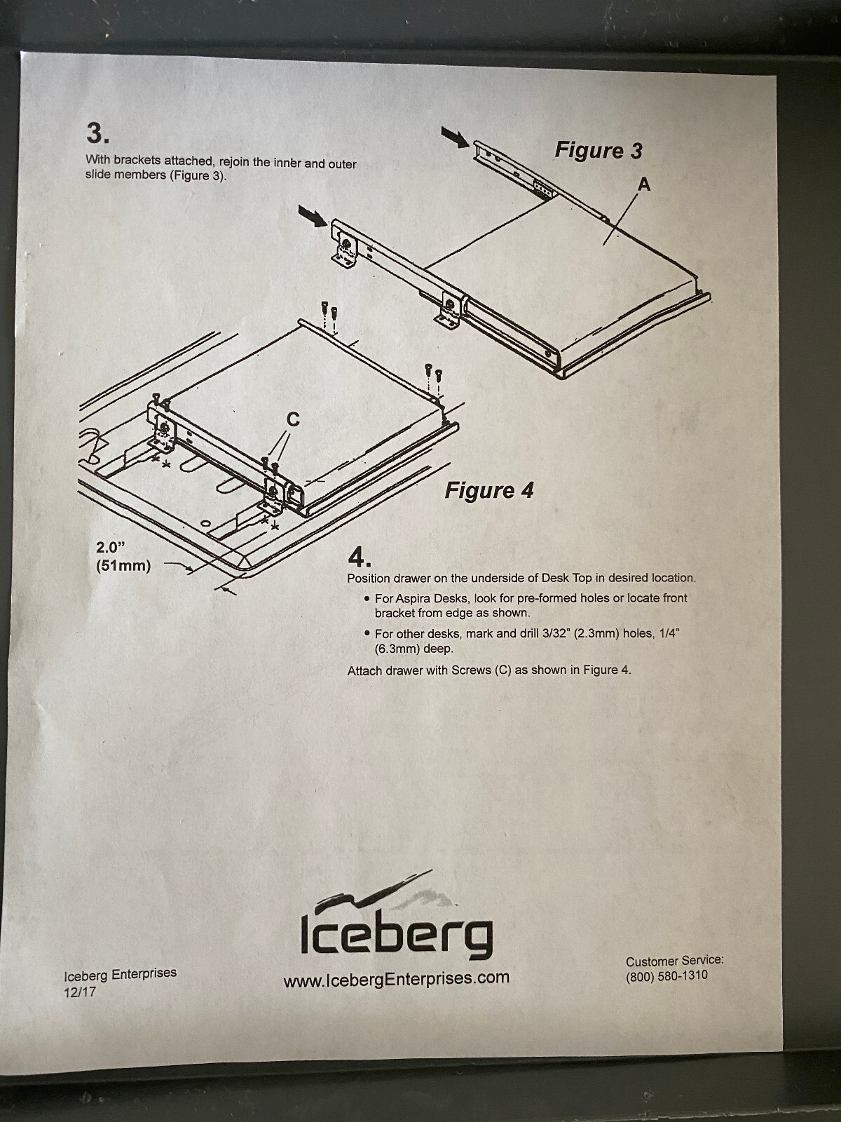 Iceberg ICE95452 Aspira High-Density Polyethylene 14″ Desk Utility Drawer, Gray