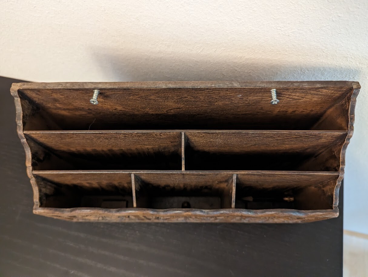 Vtg Desk Top Letter Mail File Holder Organizer Lerner Faux Wood Mid Century VGC