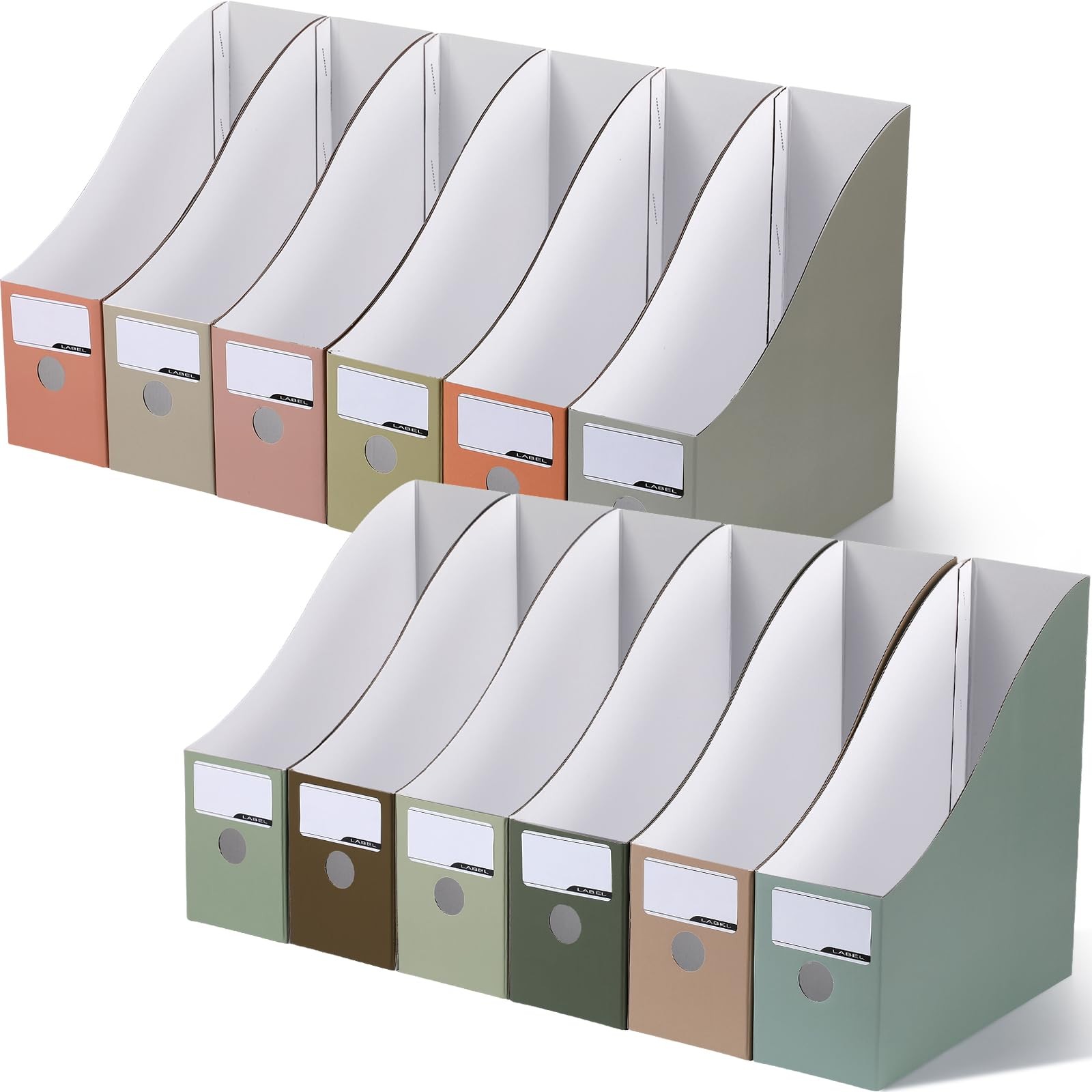 Colarr 12 Pack Cardboard Magazine Holders 12 Colors Morandi Color