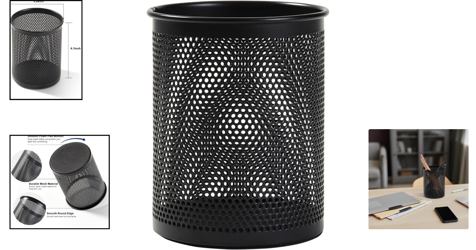 Lightweight Round Pencil Holder with Non-Slip Base – Ideal for Home & Office