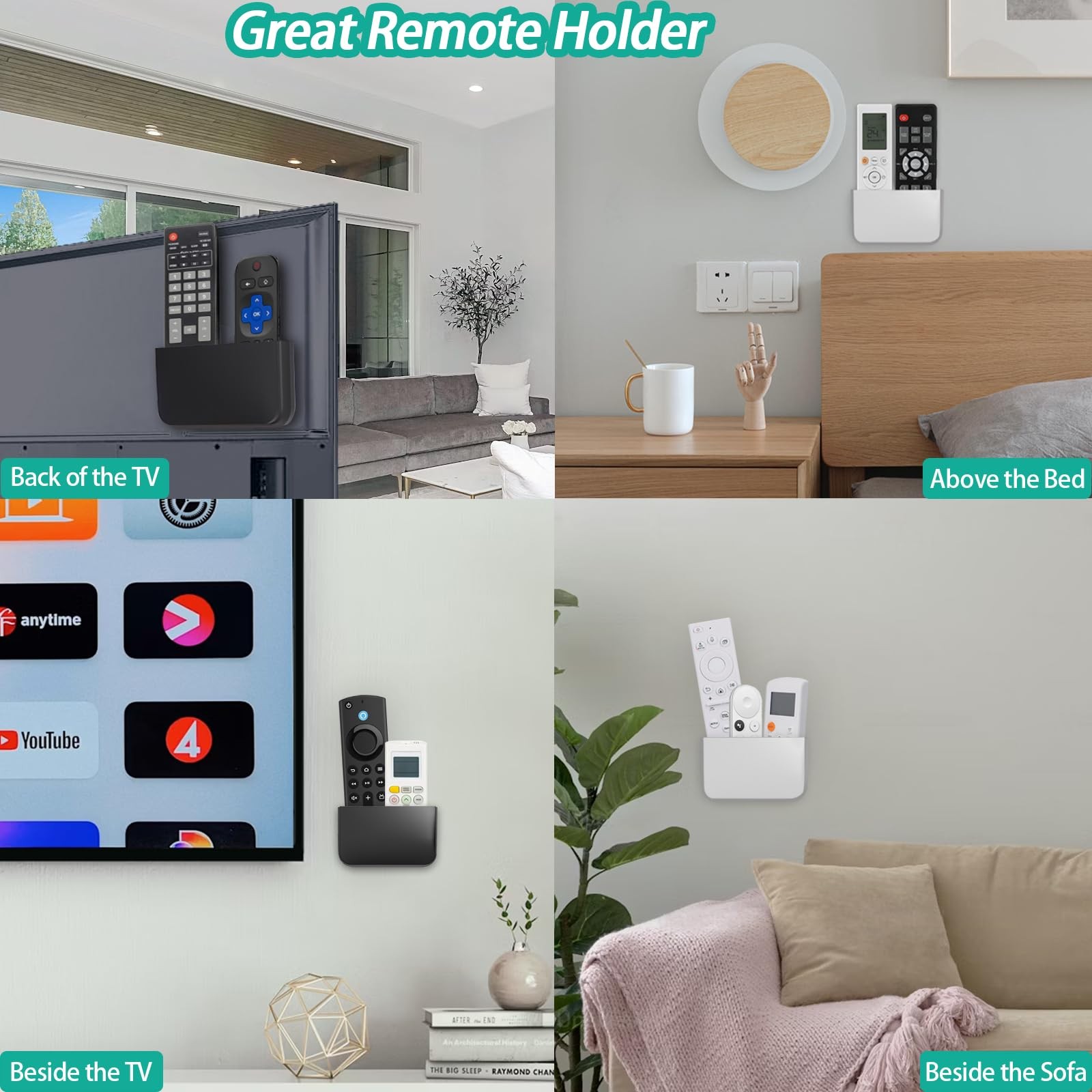Magnetic Remote Control Holder Wall Mount, 2 Pack TV Remote Holder Wall Mount…