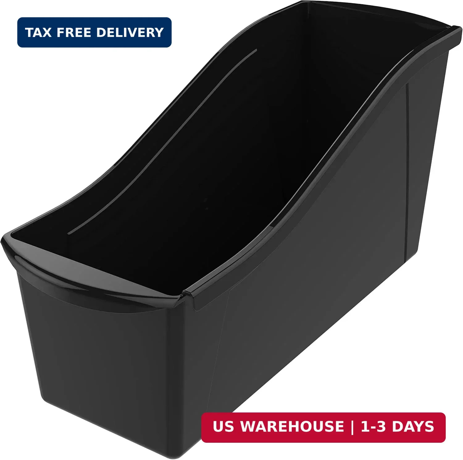 Storex Large Book Bin – Interlocking Plastic Organizer for Home, Office, and Wor