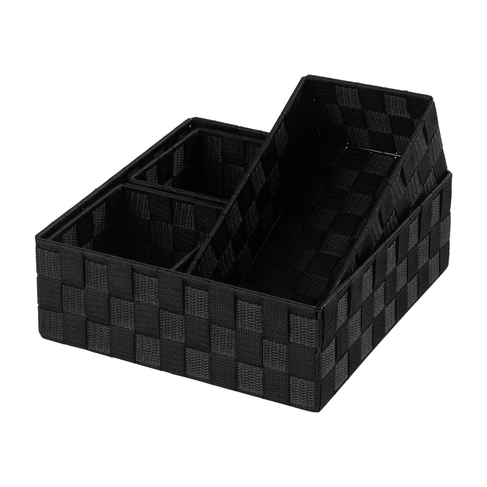 Small Black Baskets Cube Bin Container Tote,Woven Storage Baskets for Organiz…