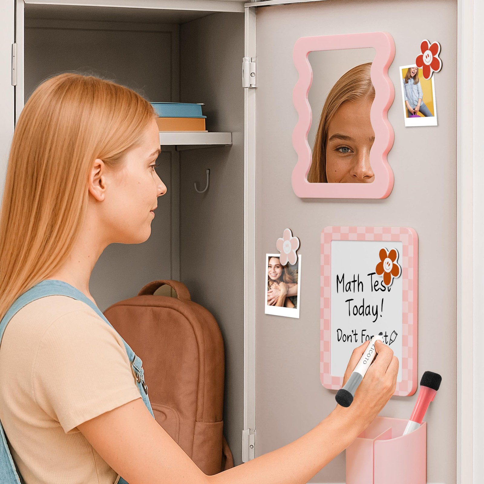 Stylish Locker Kit for Girls – Includes Mirror, Whiteboard, Pen Holder, Cute …