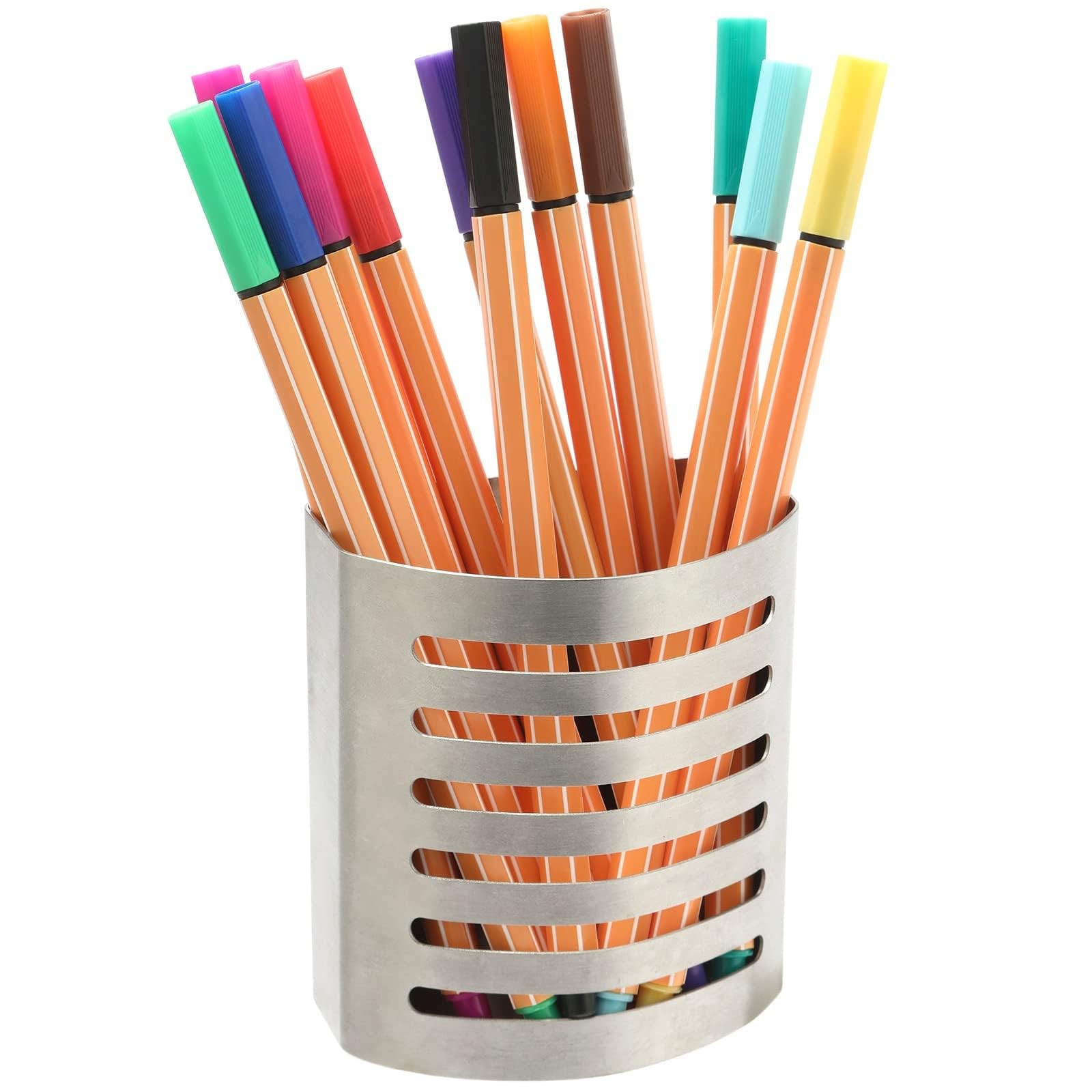 2 Pack Magnetic Modern Pen and Pencil Holder, Metal Writing Utensil Storage O…