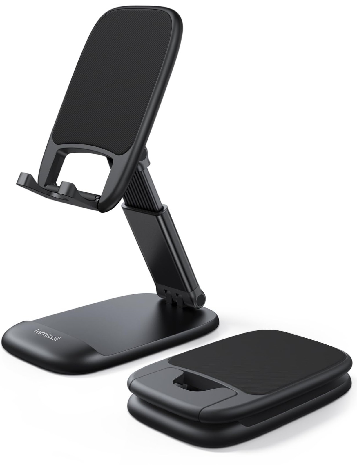 Lamicall Cell Phone Stand for Desk – [Height Adjustable] Foldable 1-Black