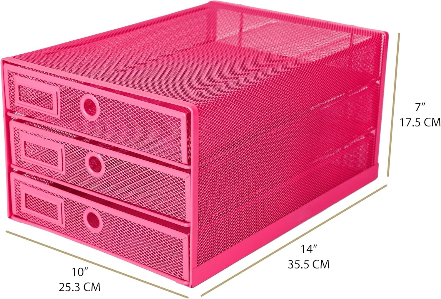 Sleek Gold Desk Organizer with 3 Pull-Out Drawers for Efficient Document Storage
