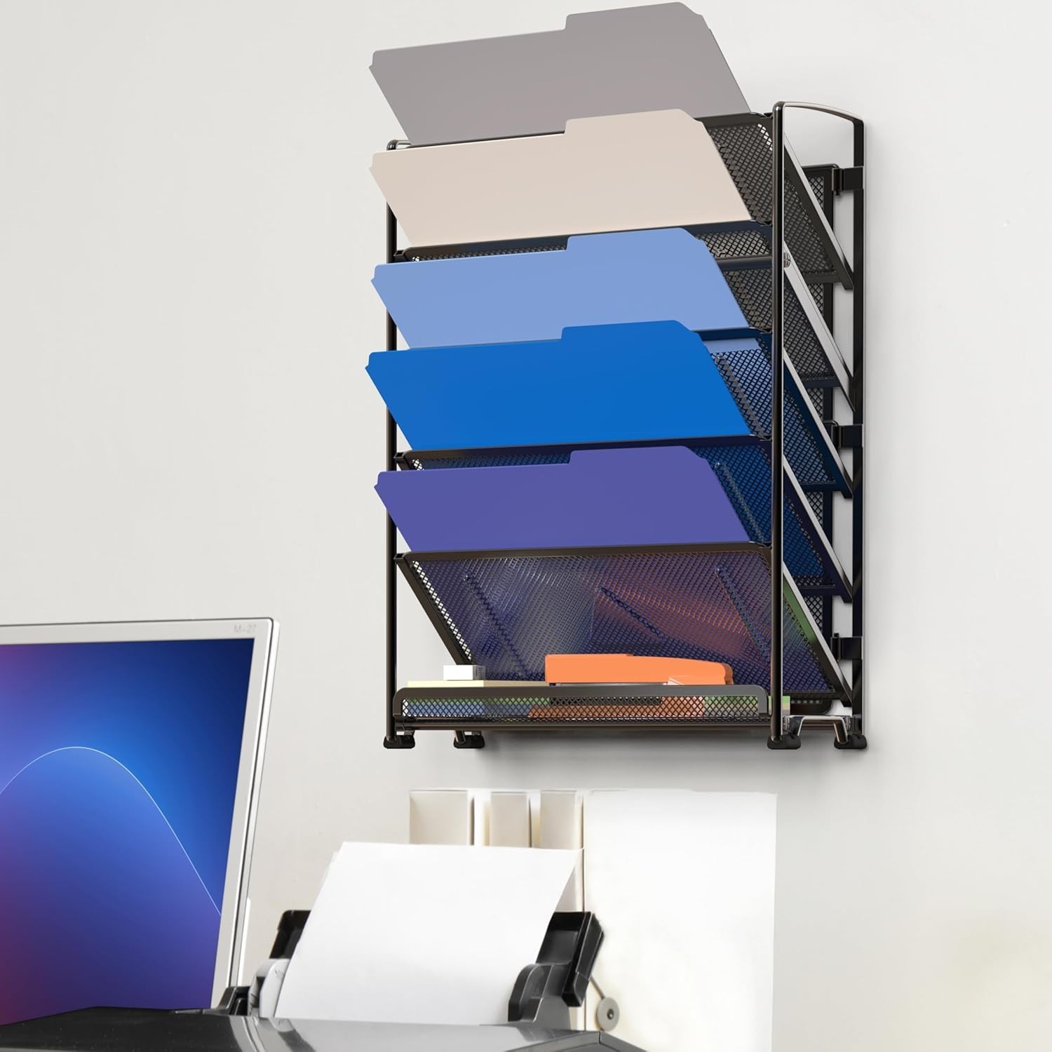 Durable Alloy Steel 6-Tier Wall Mount Letter Tray – Home Office Must-Have
